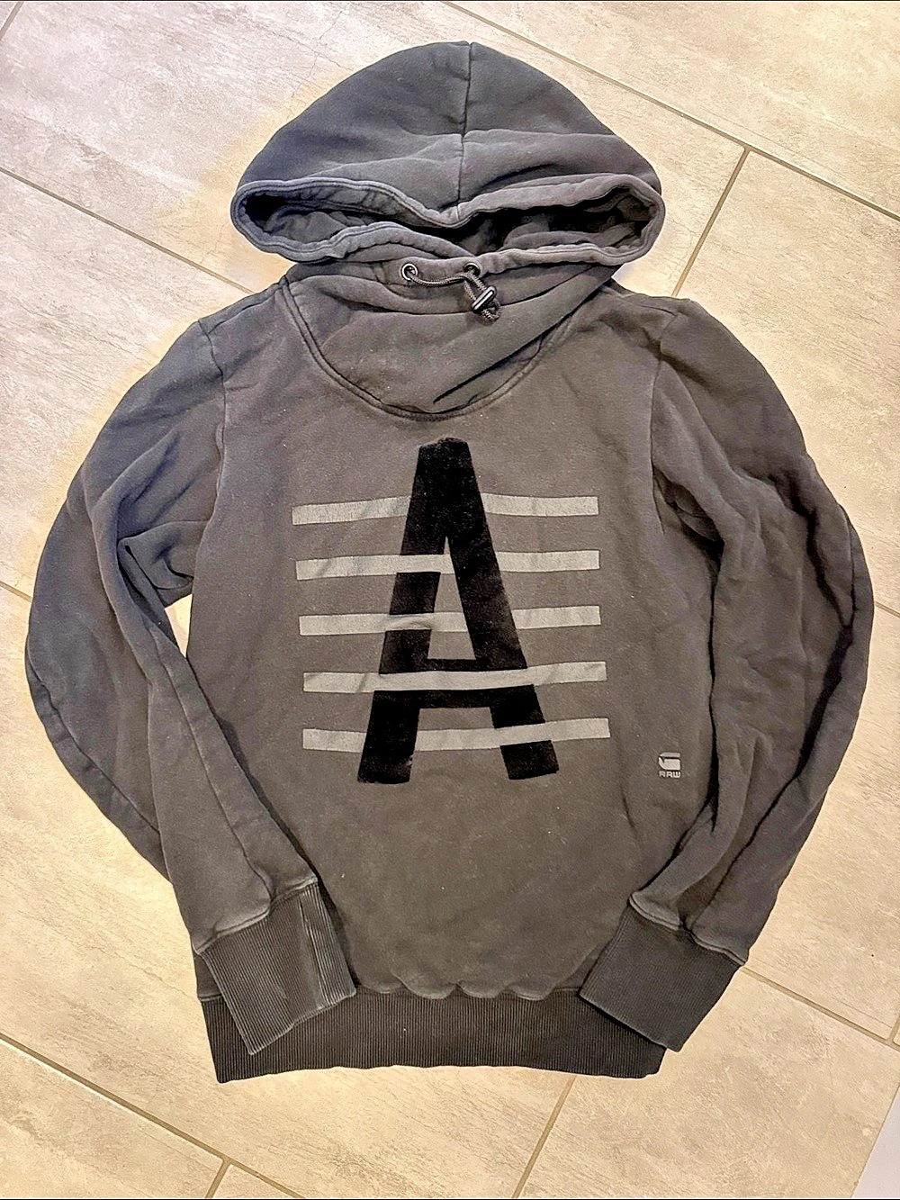 G-Star RAW G-STAR STRAIGHT hoodie ladies Black Graphic Hoodie Size Large